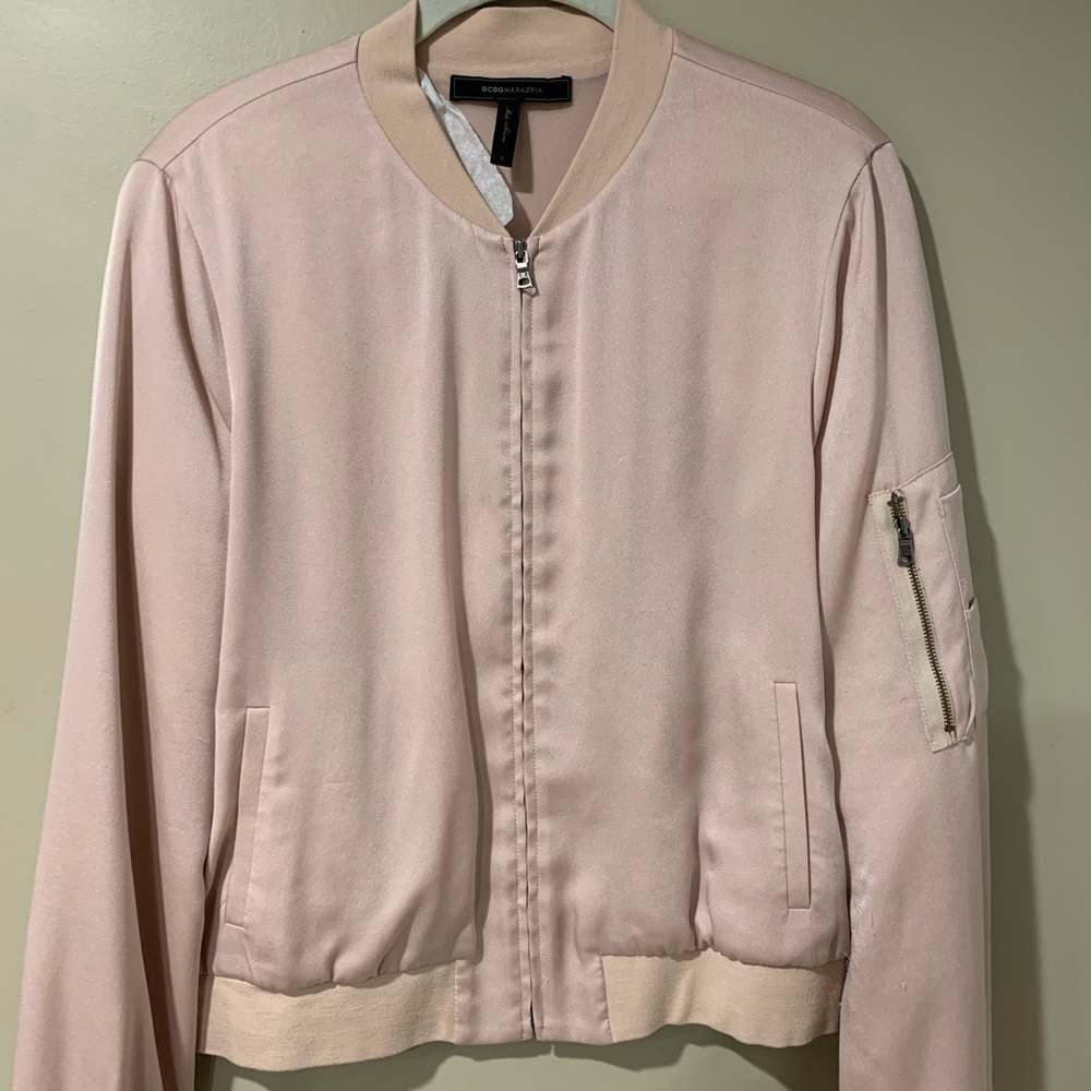 BCBG Blush Pink Bomber Jacket Size Small